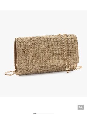 🆕 Straw Clutch Crossbody Bag in Natural Beige - Ladies Summer Purse